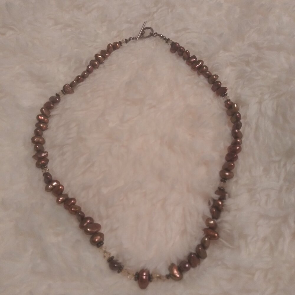 Copper Pearl bean necklace